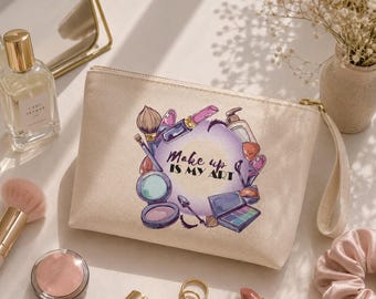 Makeup Is My Art Canvas Bag | Cosmetic Pouch for Beauty Lovers