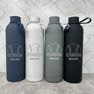 CUSTOM COACH Water BOTTLE 25oz | Baseball Coach Water Bottle, Gift for My Coach, Baseball Team Gift | Custom Coach Gift, Laser Engraved