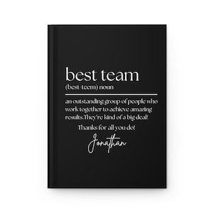 Personalized Best Team Journal, Corporate Gift, Team Appreciation, Employee Thank You Notebook, Hardcover Notebook