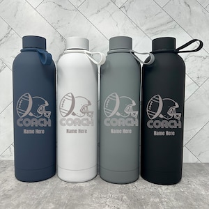 CUSTOM COACH Water BOTTLE 25oz | Rugby Coach Water Bottle, Gift for My Coach, Personalized Rugby Gift | Custom Coach Gift, Laser Engraved