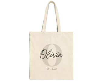 Bride Tote Bag | Personalized Monogram Canvas Bag
