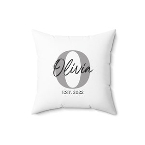 Farmhouse Monogram Throm Pillow Covers | Wedding Gift Pillows with Personalized Name & Established Date | Custom Throw Pillow Rustic Decor