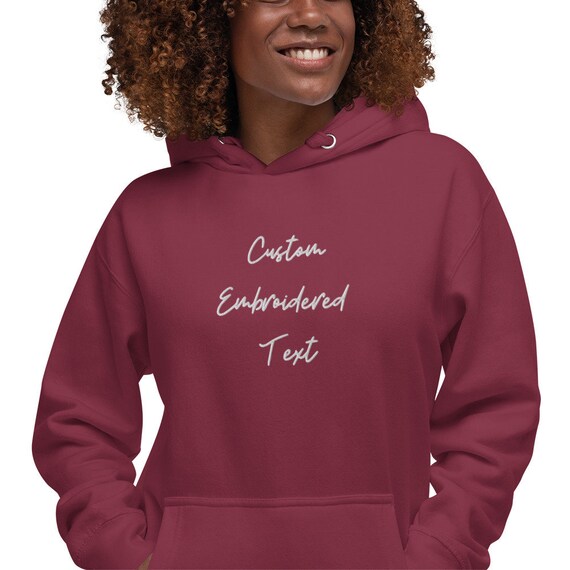 CUSTOM Embroidered HOODIE PERSONALIZED - Etsy
