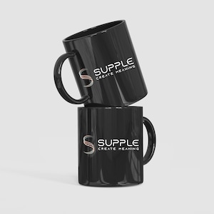 PERSONALIZED BLACK MUG Glossy 11oz 15oz | Bulk Order Camping Mug | Company Logo, Coffee Tea Lover | Birthday Gifts, Custom White Ceramic Mug
