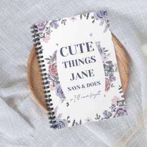 Regalo personalizado para baby shower para mamá, diario Things My Kids Say, cuaderno de recuerdos para niños personalizado, libro de recuerdos de la infancia, regalo para mamá primeriza