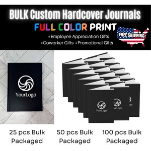 BULK HARDCOVER NOTEBOOKS | Employee Appreciation Gifts | Employee Gifts | Coworker Gifts | Retirement Gift | Company Logo Bulk Gifts