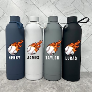 CUSTOM BASEBALL Team BOTTLE 25oz | Gift For Baseball Team | Personalized Boys Or Girls Baseball Water Tumbler | Kids Christmas Gift