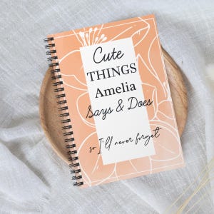 Diario de cosas que dicen mis hijos, cuaderno de recuerdos de niños personalizado, libro de recuerdos de la infancia, regalo de baby shower para mamá, regalo para mamá primeriza