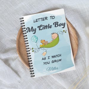 Diario personalizado con una carta para mi pequeño, cuaderno espiral para embarazadas, cuaderno de recuerdos personalizado, regalo para padres, regalo para baby shower
