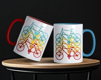 Bicycle Mug | Cycling Lover Gift Coffee Mug with Color Handle