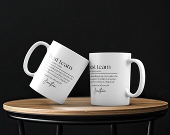 Personalized Team Mug, Coworker Appreciation Gift, 11oz 15oz Ceramic Mug