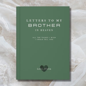 Cartas PERSONALIZADAS a mi hermano CUADERNO / Pérdida del diario de duelo del hermano / Regalo conmemorativo / Regalo de duelo del recuerdo del hermano / Simpatía por la pérdida
