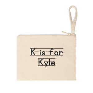Bolsa con cremallera con letras personalizadas para niños / Bolsa con nombre personalizada para niños / Regalo para la vuelta al cole / Bolsa de lona con nombre personalizado