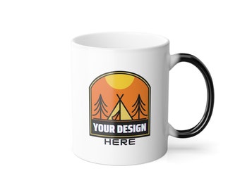 CUSTOM COFFEE MUG C-Handle 11oz Color Morphing Ceramic Mug | Coffee Tea Lover | Employee, Client Gifts | Birthday Gifts