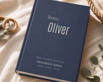 Personalized Baby Shower Guest Book | Custom Baby Memory Hardcover Journal
