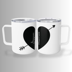 Custom Couples Insulated Mug Set Of 2, Matching His and Hers Mugs, Gift for Him and Her, Anniversary Gift, Wedding Gift, Custom Coffee Mugs