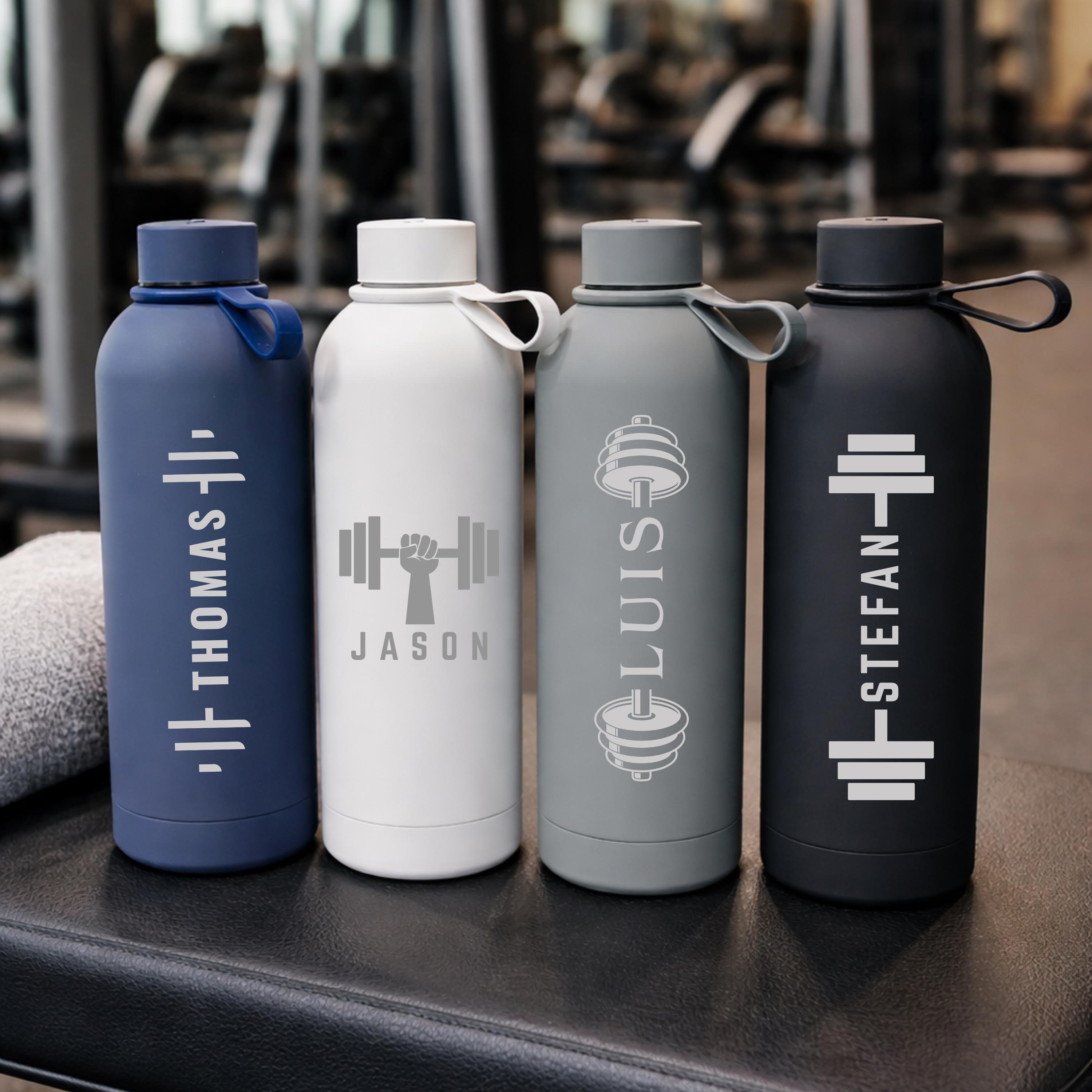 Custom Name Gym Bottle, Stainless Steel Fitness Tumbler, Gift for Weightlifters