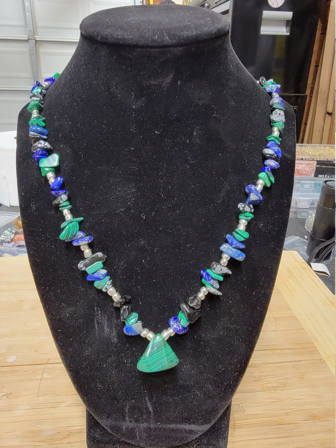 Multi Benefit stone chip necklace Malachite Etsy