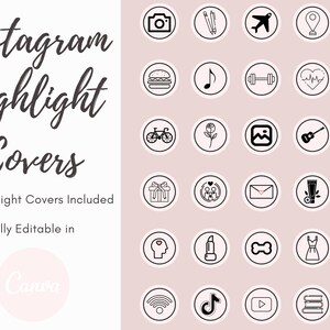 Pink Highlight Covers for Instagram | Pink Themed Highlight Covers | IG Highlight Covers | Instagram Story Highlight Covers | Canva Template