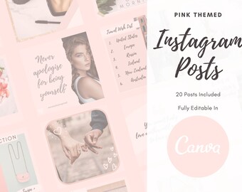 Instagram Post Template | Pink Themed - Canva Template -Instagram Posts - Quotes for Instagram