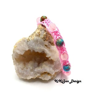 AAA Grade Rose Quartz & Imperial Galaxy Jasper ,Original Shamballa Healing Bracelet