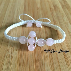 A Grade Rose Quartz , Original Shamballa Cross Bracelet for Women and Men // Love,Empathy,Fertility