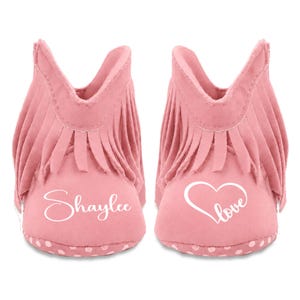 Personalized Cowgirl Baby Boots, Custom Name Boots with Heart Accent