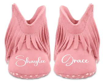 Custom Pink Cowgirl Baby Boots – Personalized Western Gift for Newborns and toddlers