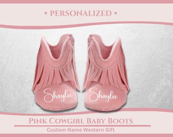 Custom Pink Cowgirl Baby Boots – Personalized Western Gift for Newborns and toddlers