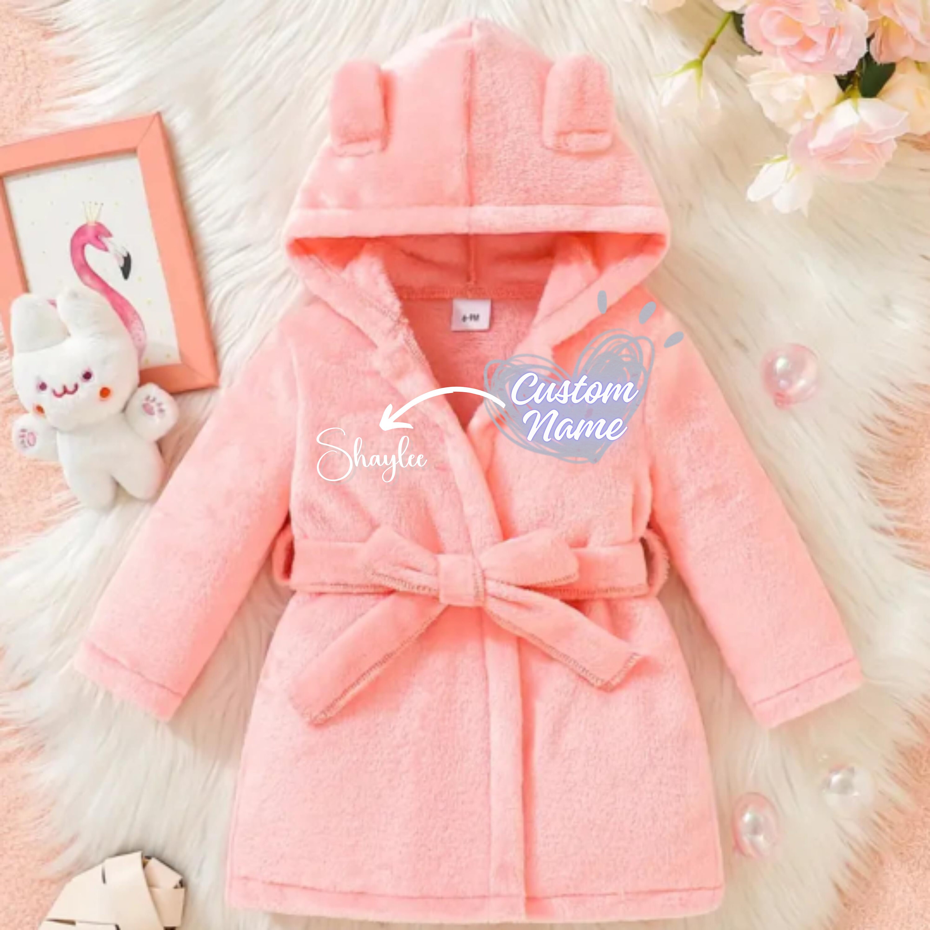 Customized Soft Bathrobes for Babies, Bathrobes for Kids, Custom Baby