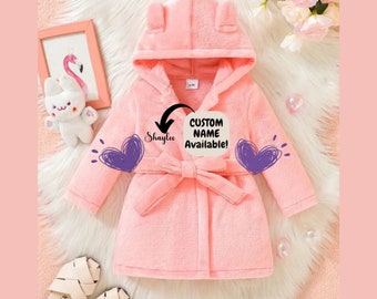 Customized Soft Bathrobes for Babies, Bathrobes for kids, Custom Baby robes, Customized gifts, Spa party for kids, Kids bathrobes-soft,Hoody