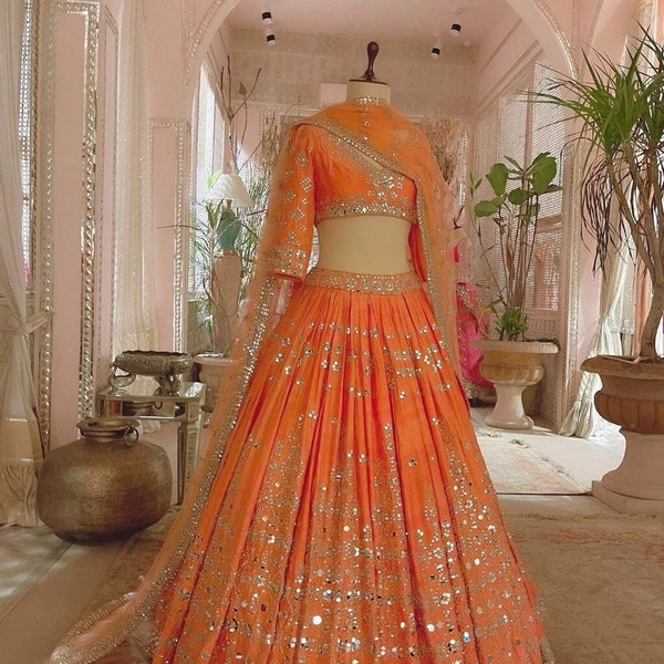 Sabyasachi inspired Designer Bollywood style Lehenga choli dupatta party wedding wear bridal lengha blouse indian dress lengaha choli dress