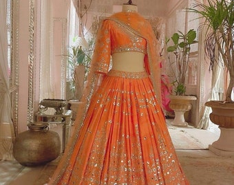 Sabyasachi inspired Designer Bollywood style Lehenga choli dupatta party wedding wear bridal lengha blouse indian dress lengaha choli dress