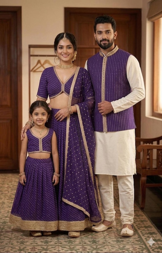 purple lehenga matching groom dress Combination with purple lehnga