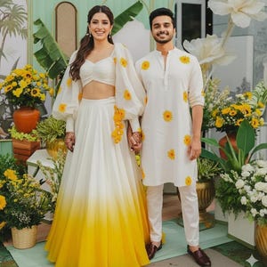 Conjunto de lehenga kurta de algodón estampado y seda satinada, atuendo de boda indio