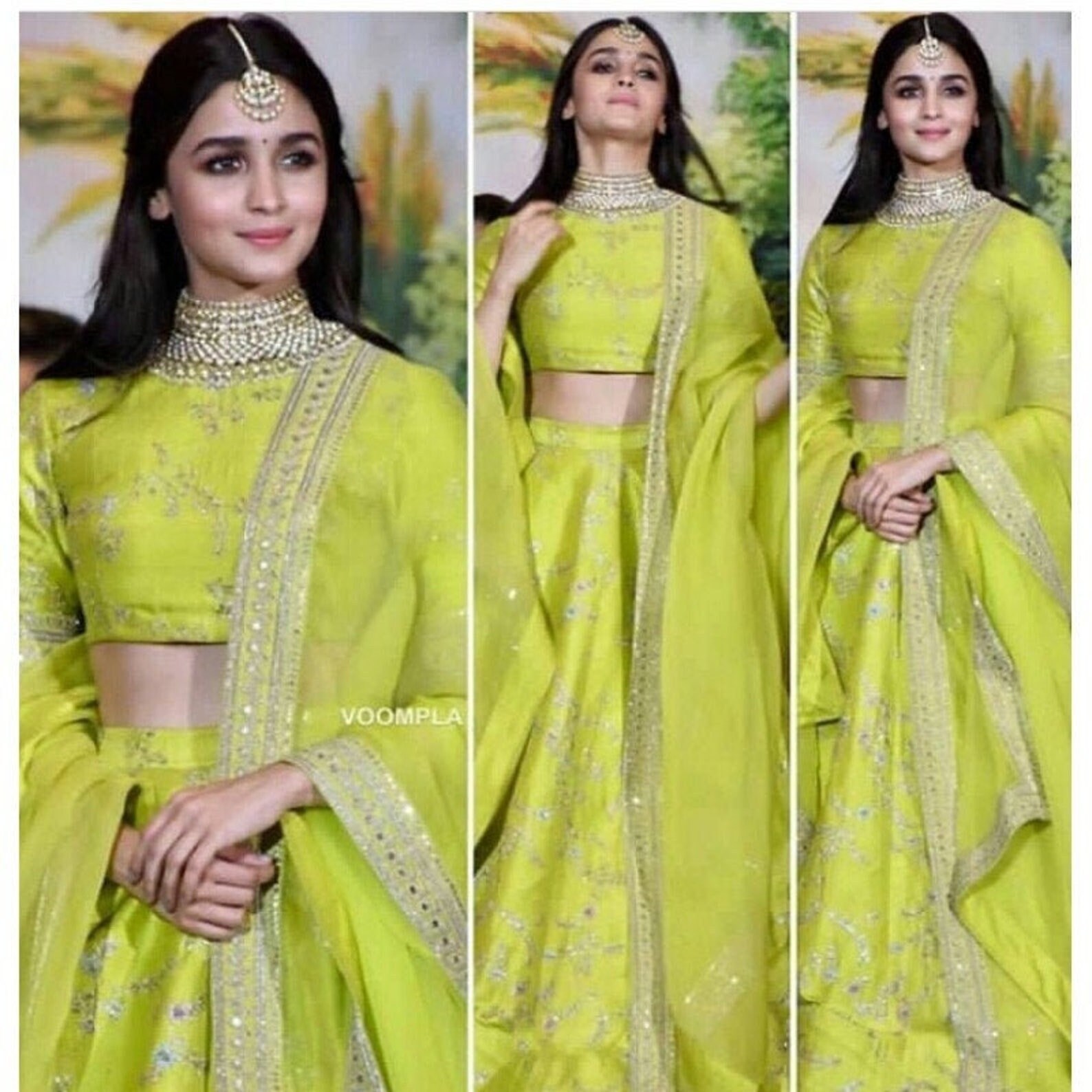Lime green shop lehenga choli