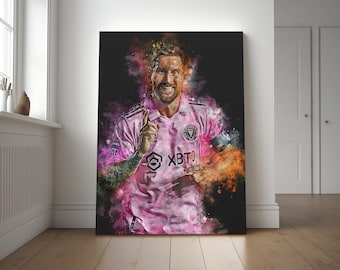 Lionel Messi Digital Poster - Inter Miami GOAT Wall Art - Football Digital Print - High Res 300 DPI - Instant Download