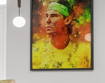 Rafael Nadal Digital Poster - King of Clay Wall Art - Nadal Tennis Wall Art - Tennis Legend Decor - High Res 300 DPI JPG - Instant Download