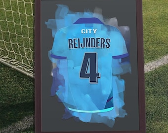 Reijnders Digital Poster - Man City Legend Wall Art - Football Print - Retro Football Decor - High Res 300 DPI JPG - Instant Download