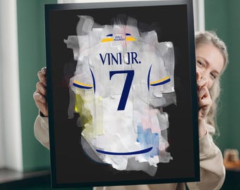 Vini Jr Digital Poster - Real Madrid Legend Wall Art - Football Print Instant Download - High Res 300 DPI JPG - Instant Download