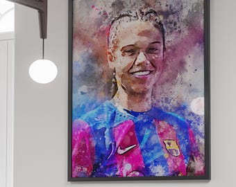 Esmee Brugts Digital Poster - FC Barcelona Femení Wall Art - Netherlands Lionesses Rising Star Print - High Res 300 DPI JPG
