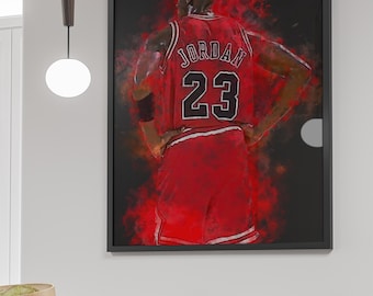 Michael Jordan Digital Poster - Chicago Bulls Wall Art - Basketball GOAT Printable - NBA Legend Print - High Res 300 DPI - Printable Poster