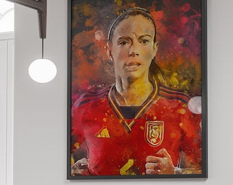 Aitana Bonmati Digital Poster - FC Barcelona Femení Legend Art - Spain World Cup Woman Decor - High Res 300 DPI JPG - Instant Download
