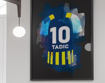 Tadic Digital Poster - Fenerbahce Legend Wall Art - Football Print Instant Download - High Res 300 DPI JPG - Instant Download