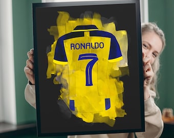 Ronaldo Digital Poster - Al Nassr Legend Wall Art - Football Print Instant Download - High Res 300 DPI JPG - Instant Download