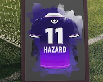 Hazard Digital Poster - Anderlecht Legend Wall Art - Football Print - Retro Football Decor - High Res 300 DPI JPG - Instant Download