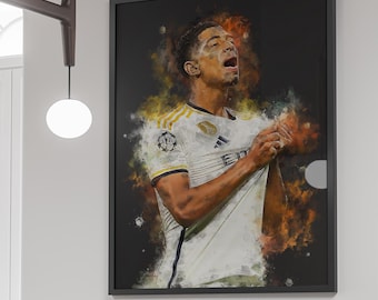 Bellingham Digital Poster - Bellingham Madrid Print Instant Download - Football Wall Decor - Printable Football Poster - Res 300 DPI JPG