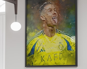 CR7 Digital Poster - Ronaldo Al Nassr Print Instant Download - Football Wall Decor - Printable Football Poster - High Res 300 DPI JPG