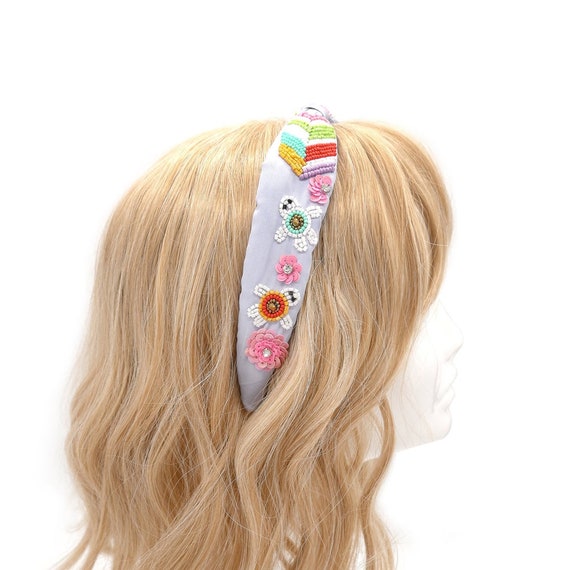Color Beaded Women Headband, Unique Women Fashion Hair  display picture 1