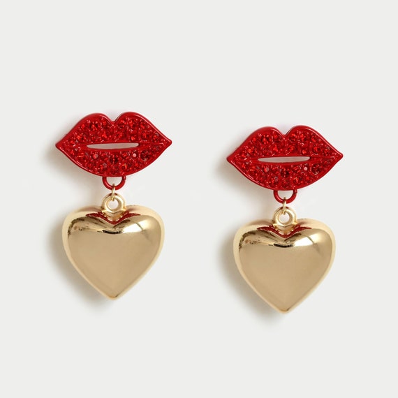 Cute Simple Love Heart Earrings Women Men Ear Stud With Stone Cubic  Zirconia Minimalist Fine Ear Jewelry Gifts Accessories